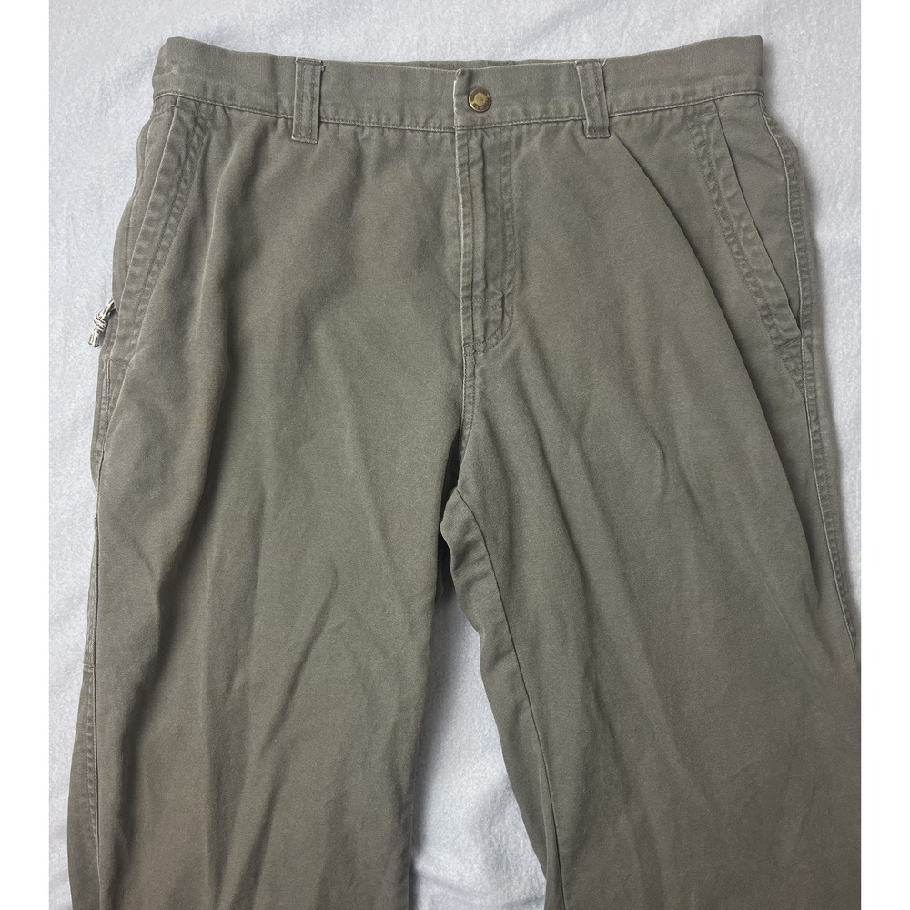 Columbia Pants Women's 10 Green Outdoor Hiking Zip Pocket 100% Cotton Casual